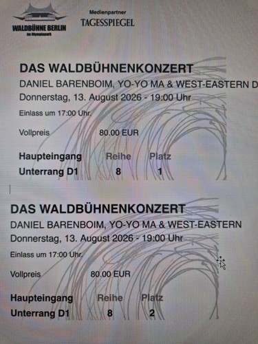 Eintrittskarten konzert - eintrittskarten,