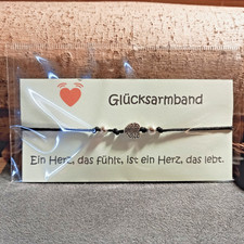 Glücksarmband mit Zugbandverschluss auf Karte mit Spruch Motiv: Herz (5)