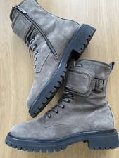 Paul Green Damen Stiefeletten 38,5 Wildleder graubeige Leder innen 3x getragen