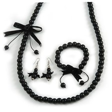 Lange runde Holzperlen