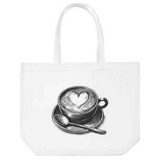 Einkaufstasche "Cappuccino Kaffee mit Herz" fürs Leben (BG00085461)