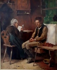 Hugo Oehmichen Ölgemälde "Die Einsamen Alten"