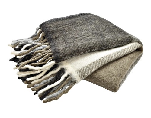 Flauschige mohairdecke grau - flauschige,