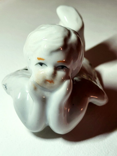 Weißer vintage engel mit - weißer,