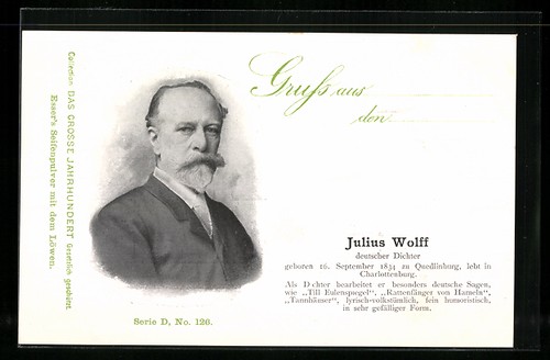 Ansichtskarte julius wolff - julius,