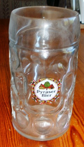 Maßkrug aus glas - aus, l