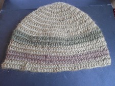 Naalbinding Nadelgebundene 100% Schurwolle Mütze/Kappe Umf.  58 braun