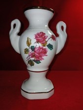 Limoges Pokalvase, handbemalt mit Rosen