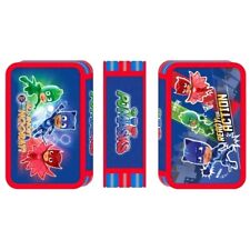 PJ MASKS 3-Fach 43 x Teile gefüllt FEDERTASCHE FEDERMAPPE ETUI FEDERMÄPPCHEN neu