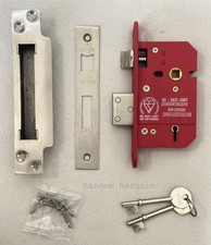 Excel 5 Hebel Einsteckflügelschloss 67 mm (2,5") BS3621 British Standard - satiniert