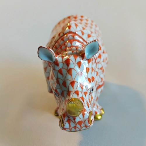 Herend porzellan figur nashorn - porzellan,