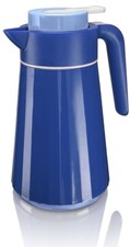 Thermoskanne mit Glaskolben zum warmhalten in blau