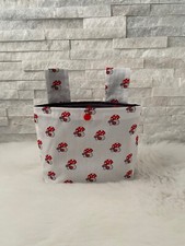 Lenkertasche „Pilze weiss