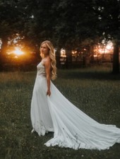 Hocheitskleid A-Linie lang ivory Größe 36