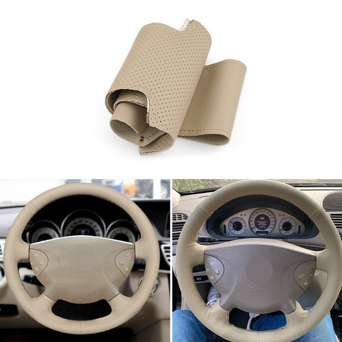 Beige leder lenkradbezug - beige,