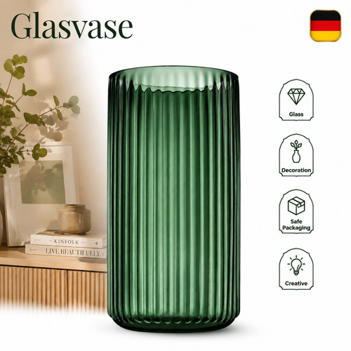 Glasvase blumenvase gerippt - blumenvase,