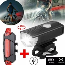 Fahrrad Licht Set – Vorder- & Rücklicht, wasserdicht, USB wiederaufladbar, LED