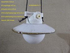 Kugellampe Porzellanlampe Emailleschirm Deckenlampe Stalllampe Hoflampe Art Déco
