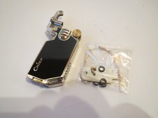 CHIEF Benzin-Liftarm-Sturm-Feuerzeug + Zubehör * Chrom glanz/schwarz/gold NEU