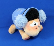 Wollywell Schaf Diddl Plüsch schwarz blau Jacke Ohrschützer Ohrwärmer 20cm neuw.