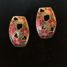 Vintage Emaillierte Ohrringe