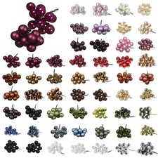 12 Weihnachtskugeln am Draht Glas 2cm mini klein Spiegelbeeren zum Basteln uni
