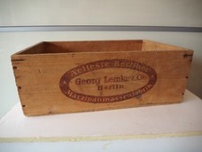 Holzkiste Georg Lemke Marzipanmassenfabrik, Sammler