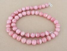 Vintage  Rhodochrosit Edelstein Halskette 50cm . 10mm ,Silber  (KL-39  )