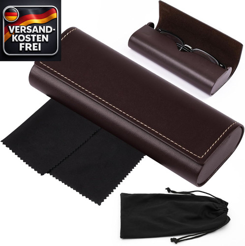 Brillenetui hardcase leder - brillenetui,