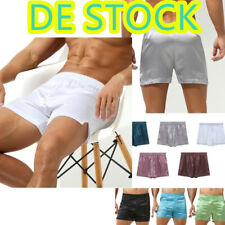 DE Satin Herren Boxershorts Weihnachten Retroshort reizeithose Nachtwäsche Brief