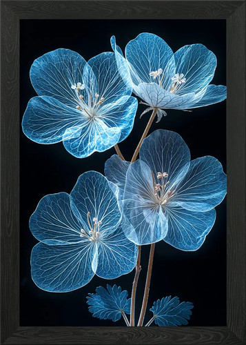 Transluzente blaue blumen - transluzente,