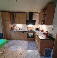 Küche in L- Form Buche mit. E- Geräten, Wellmann m. Softclose