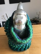 Toller Schal Loop Handgestrickt Handarbeit in Grün - Lana Grossa Olympia Garn