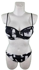 Opera Bikini Größe 38 B - 38 C Cup Bademode Schwarz Weiß Schwimmanzug Bügel