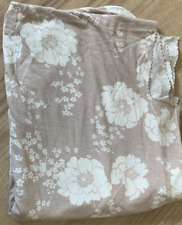 Stoffreste - Baumwoll Jersey - Cappucinnofarben mit Blumenmuster