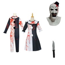 3PCS Blutiges Kleid Terrifier Joker Kostüm Cosplay Jumpsuit Karneval Halloween