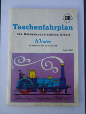 DEUTSCHE REICHSBAHN EISENBAHN ZUG KURSBUCH FAHRPLAN BAHNHOF ERFURT LEIPZIG 1978