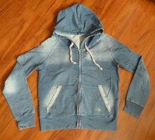 Sweat-Kapuzenjacke Damen - bleu - stone washed - Gr. L