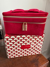 ESTEE LAUDER -  KOSMETIKKOFFER SAMT ROT SCHMUCKKÄSTCHEN