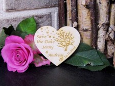 Save the Date Herz 8 cm mit Magnet, Gravur zur Hochzeit Verlobung