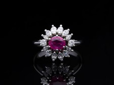 Ring 1,85 ct. Brillanten Diamanten Rubin 750 Gold 18 Karat Deta Schmuck