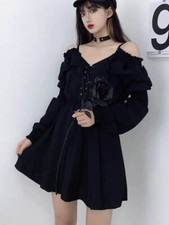 Samtkleid Corsagenlook   Gothic Punk Schnürung Medieval schwarz  M-XXXXL