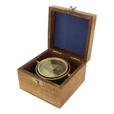 Kompass aus Messing/Holz 11 cm