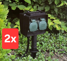 2x 2fach Gartensteckdose