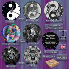 Yin Yang & Gothic CD Uhr Text