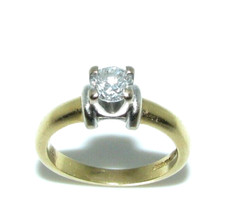 Damen / Damen 18ct Gelbgold & Diamant Solitaire Verlobungsring Größe I