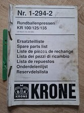 Krone Rundballenpresse KR100 + KR125 + KR155 Ersatzteilkatalog