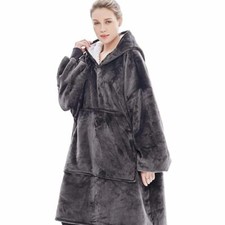 *Übergroße Hoodie Sweatshirt Decke Warme Hoodie Plüsch Pullover Decke mit Kapuze