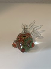 Murano Glasfigur Glastier Fisch, Kugelfisch, Bruefbeschwerer, 8cm lang  