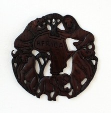 geschnitzter Wandschmuck Holzrelief Big Five Elefant Eisenholz aus Südafrika 618